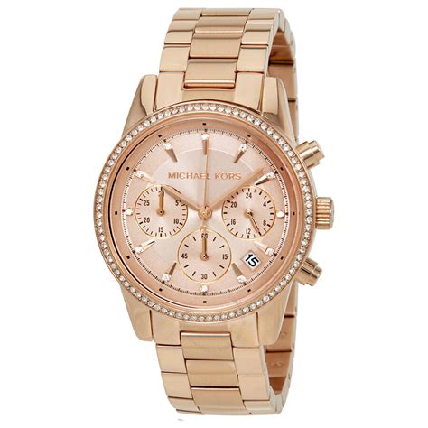 michael kors women's ritz rose gold tone watch mk6357|Ritz rose gold tone watch.